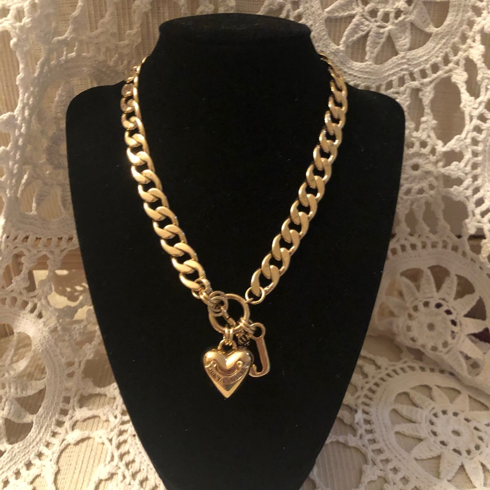 NWOT Vintage Juicy Couture Puffy Heart Banner Necklace - Picture 4 of 6